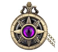 Orologio da taschino vintage, classico orologio da tasca con pietre preziose lisce con catena, orologio da tasca vintage per la decorazione della casa, P5028, Refer to description, Unisex