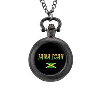 Orologio da taschino vintage con bandiera giamaicana, in lega, idea regalo per uomo e donna, Stile nero, misura unica