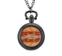 Orologio da taschino vintage con ornitorinco e pesce tribale, in lega, idea regalo per uomini e donne, Stile nero, misura unica