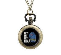 Orologio da taschino vintage con scritta "It's in my DNA Aruba", in lega, idea regalo per uomo e donna, stile rame, misura unica