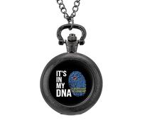Orologio da taschino vintage con scritta "It's in my DNA Aruba", in lega, idea regalo per uomo e donna, Stile nero, misura unica