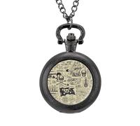 Orologio da taschino vintage con teschio e nave pirata, in lega, idea regalo per uomo e donna, Stile nero, misura unica