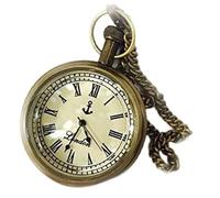 Orologio da taschino vintage di Londra con numeri romani, da uomo e da donna, colore ottone, ottone