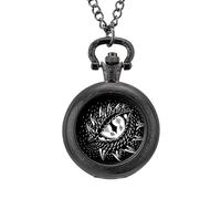 Orologio da taschino vintage monocromatico con occhio di drago, in lega, idea regalo per uomo e donna, Stile nero, misura unica