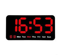 Orologio da tavolo a LED in plastica con data e ora (rosso)
