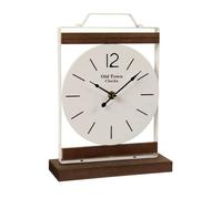 OROLOGIO DA TAVOLO BIANCO ELEGANTE METALLO LEGNO CLASSICO MODERNO 207H26 cm