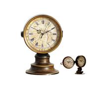 Orologio da Tavolo Bifacciale, Sveglia Retrò Orologio Retrò Europeo Sveglia Vintage Orologio da Tavolo per Ufficio Bar Sala da Pranzo Camera da Letto (batterie AA non incluse)