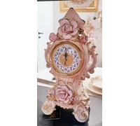 Orologio da tavolo Camino in Porcellana Capodimonte Soprammobile Barocco Quarzo