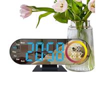 Orologio da tavolo digitale, con specchio a LED, orologio digitale per camera da letto, per casa, comodino, lavoro, viaggi, dormitorio, cucina, bancone, studio, hotel