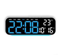 Orologio da tavolo digitale moderno, luce ambientale RGB e display chiaro, batteria di riserva per la conservazione del tempo, per camera da letto o ufficio (blu)