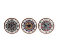 Home ESPRIT Orologio da tavolo in ceramica Mandala 16 x 1 x 16 cm