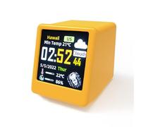 Orologio da tavolo intelligente Stazione meteorologica intelligente da tavolo con schermo da 1,54 pollici LED LCD Orologio digitale Strumenti di sostituzione della connessione(Yellow)