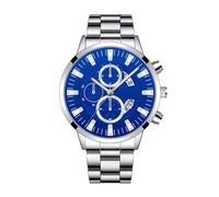 Orologio da uomo al quarzo analogico di tendenza in lega di calendario con cinturino in acciaio da uomo d'affari di moda casual