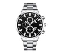 Orologio da uomo al quarzo analogico di tendenza in lega di calendario con cinturino in acciaio da uomo d'affari di moda casual