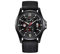 Orologio da uomo al quarzo da polso analogico in nylon con data al quarzo Gwm530a-1, Nero , misura unica