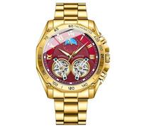 Orologio da uomo al quarzo, sportivo, al quarzo, da uomo, lavorazione metallica, alta tecnologia, quadrante trasparente, zaffiro simile a cristallo, design scheletro, funzione estetica moderna al
