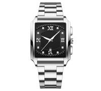 Orologio da uomo alla moda, al quarzo, da uomo, lavorazione metallica, alta tecnologia, quadrante trasparente, zaffiro simile a cristallo, design scheletrato, funzione estetica moderna al quarzo, C