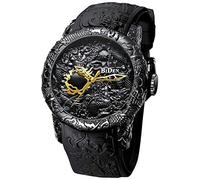 Orologio da uomo alla moda con grande quadrante 3D a forma di drago orologio al quarzo elegante e creativo