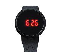 Orologio da uomo alla moda con schermo a LED, con data, in silicone, colore: nero, Nero , One Size