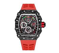 Orologio da uomo alla moda Hallow Punk Chronograph Sport Orologio da polso di lusso Designer Mens Watch Banda rossa e custodia nera.1