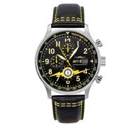 AVI-8 Hawker Hurricane Classic Orologio cronografo da uomo 43,5 mm con cinturino in pelle AV-4011, Arancio Fulmine