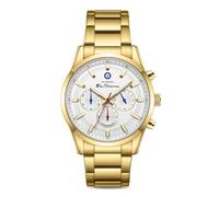 Orologio da uomo Ben Sherman Cambridge Chronograph con quadrante bianco goffrato e bracciale in acciaio inossidabile color oro