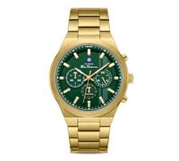 Orologio da uomo Ben Sherman Canterbury Chronograph con quadrante verde goffrato e bracciale in acciaio inossidabile color oro
