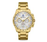 Orologio da uomo Ben Sherman Liverpool Chronograph con quadrante bianco goffrato e bracciale in acciaio inossidabile color oro