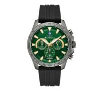 Orologio da uomo Ben Sherman Liverpool Cronografo Quadrante verde goffrato Cinturino in silicone nero Cassa color canna di fucile