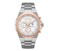 Orologio da uomo Ben Sherman Manchester Chronograph con quadrante argentato goffrato e bracciale in acciaio inossidabile bicolore