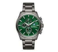 Orologio da uomo Ben Sherman Oxford Chronograph con quadrante verde goffrato e bracciale in acciaio inossidabile color canna di fucile