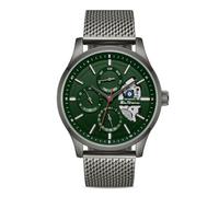 Orologio da uomo Ben Sherman St Albans multifunzione con quadrante scheletrato verde e bracciale a maglia color canna di fucile