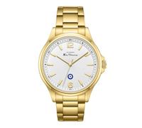 Orologio da uomo Ben Sherman Westminster con quadrante bianco goffrato e bracciale in acciaio inossidabile color oro