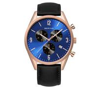 BERING Orologio Uomo Classic Quarzo 42 mm Acciaio Cinturino in pelle di vitello Vetro Zaffiro