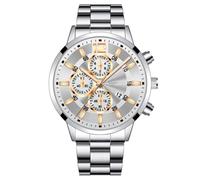 Orologio da uomo business casual classico moda tre occhi digitale con scala calendario analogico al quarzo orologio da studente in acciaio inossidabile