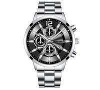 Orologio da uomo business casual classico moda tre occhi digitale con scala calendario analogico al quarzo orologio da studente in acciaio inossidabile