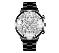 Orologio da uomo business casual classico moda tre occhi digitale con scala calendario analogico al quarzo orologio da studente in acciaio inossidabile