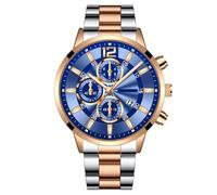 Orologio da Uomo Business Casual Classico Moda Tre Occhi Digitale con Scala Calendario analogico al Quarzo Orologio da Studente in Acciaio Inossidabile