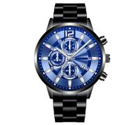 Orologio da uomo business casual classico moda tre occhi digitale con scala calendario analogico al quarzo orologio da studente in acciaio inossidabile