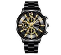 Orologio da Uomo Business Casual Classico Moda Tre Occhi Digitale con Scala Calendario analogico al Quarzo Orologio da Studente in Acciaio Inossidabile