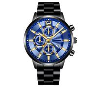 Orologio da uomo business casual classico moda tre occhi digitale con scala calendario analogico al quarzo orologio da studente in acciaio inossidabile