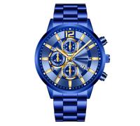 Orologio da uomo business casual classico moda tre occhi digitale con scala calendario analogico al quarzo orologio da studente in acciaio inossidabile