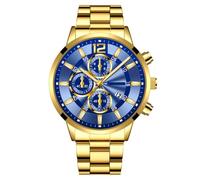 Orologio da uomo business casual classico moda tre occhi digitale con scala calendario analogico al quarzo orologio da studente in acciaio inossidabile
