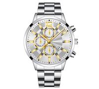 Orologio da uomo business casual classico moda tre occhi digitale con scala calendario analogico al quarzo orologio da studente in acciaio inossidabile