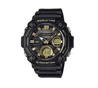 Orologio da uomo CASIO AEQ-120W-9A quadrante oro cinturino in resina analogic...