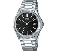 Casio Orologio Uomo Analogico Movimento al Quarzo Cassa in Ottone e Cinturino in Acciaio Inox Calendario colore Acciaio Nero - MTP-1183PA-1AEF