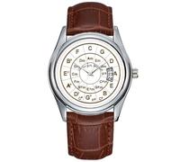 Orologio da uomo casual impermeabile al quarzo orologio data classico business marrone pelle orologio da polso Natale cerchio dei quinti tempo per musica orologi da polso oro, marrone, commerciale,