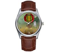 Orologio da uomo casual impermeabile al quarzo orologio data classico business marrone pelle orologio da polso venti di cambiamento steampunk Art Designer orologio, Marrone, Commerciale