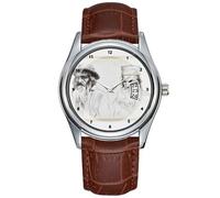 Orologio da uomo casual impermeabile al quarzo orologio data classico business marrone pelle orologio da polso Natale realismo schizzo e studio tipo di ebreo, orologi da polso James