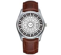 Orologio da uomo casual impermeabile al quarzo orologio data classico business marrone pelle orologio da polso Natale cerchio pianoforte tasti cerchio dei quinti orologio da polso, Marrone,
